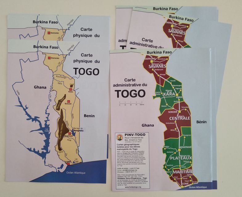 Carte geografiche ingrandite del Togo